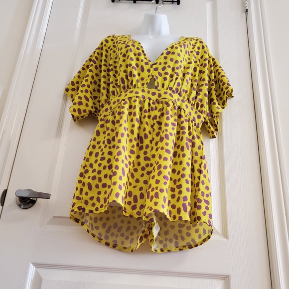 🎈2/$50 🆕️Tall Leopard Print Kimono Playsuit - Picture 5 of 9